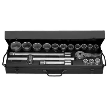 Facom 18-Piece Metric 3/4 in Standard Socket Set with Ratchet, 6 point - K.437E product image