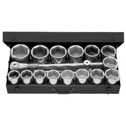 Facom 19-Piece Metric 1 in Standard Socket Set with Ratchet, 6 point - M.441E product image