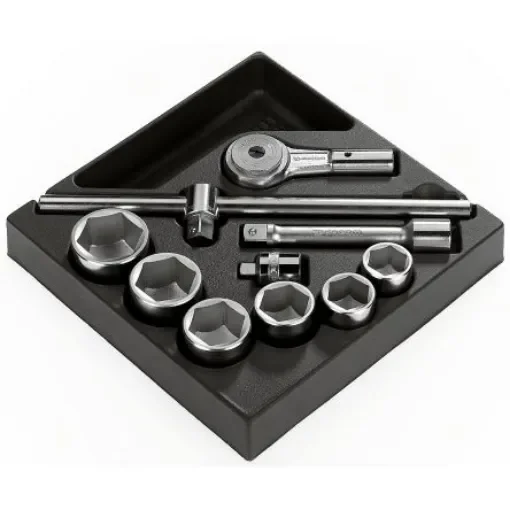 Facom 10-Piece Metric 3/4 in Standard Socket Set with Ratchet, 6 point - MOD.K1 product image