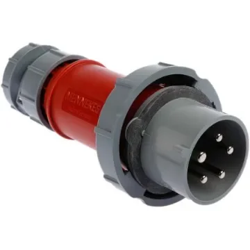 MENNEKES, PowerTOP IP67 Red Cable Mount 3P + N + E Industrial Power Plug, Rated At 32A, 400 V - 3853RS product image
