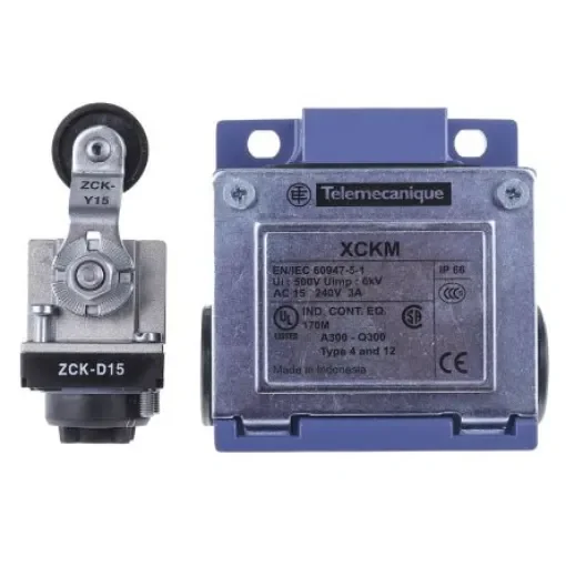 Telemecanique Sensors OsiSense XC Series Lever Limit Switch, NO/NC, IP66, DP, Zinc Alloy Housing, 240V ac Max, 10A Max - XCKM115H29 product image
