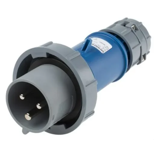 MENNEKES, PowerTOP IP67 Blue Cable Mount 3P Industrial Power Plug, Rated At 32A, 230 V - 3830RS product image