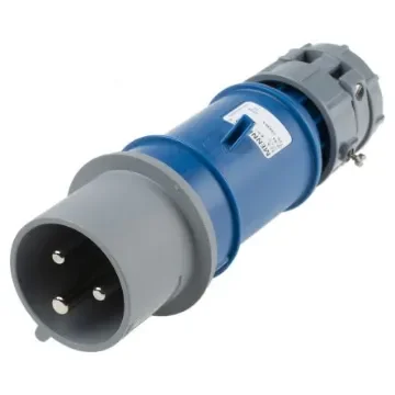 MENNEKES, PowerTOP IP44 Blue Cable Mount 3P Industrial Power Plug, Rated At 32A, 230 V - 3943RS product image
