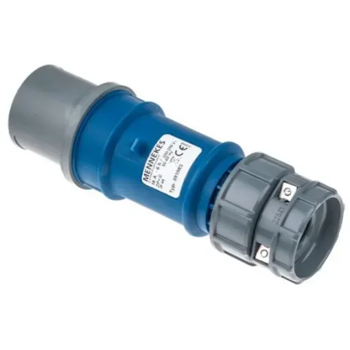 MENNEKES, PowerTOP IP44 Blue Cable Mount 3P Industrial Power Plug, Rated At 16A, 230 V - 3919RS product image