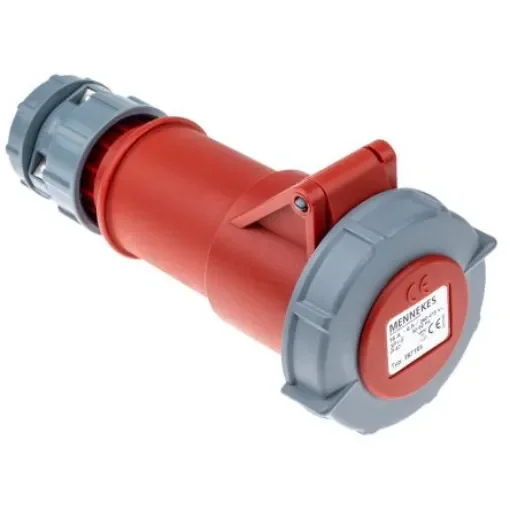MENNEKES, PowerTOP IP67 Red Cable Mount 4P Industrial Power Socket, Rated At 16A, 400 V - 3871RS product image
