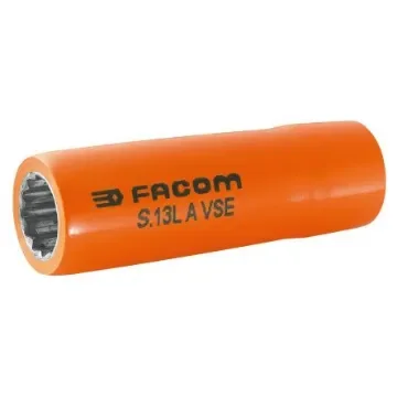 Facom 1/2 in Drive 16mm Insulated Long Socket, 12 point, VDE/1000V, 77 mm Overall Length - S.16LAVSE product image