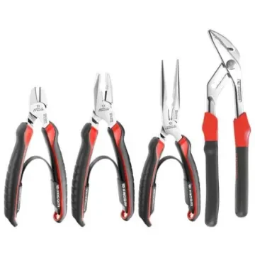 Facom 4-Piece Plier Set, Bent, Flat Tip, 160 mm, 185 mm, 200 mm, 250 mm Overall - CPE.A1 product image