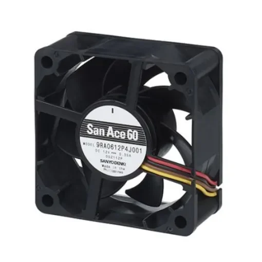Sanyo Denki Axial Fan, 12 V dc, DC Operation, 4.2W, 350mA Max, 60 x 60 x 25mm - 9RA0612P4J001 product image