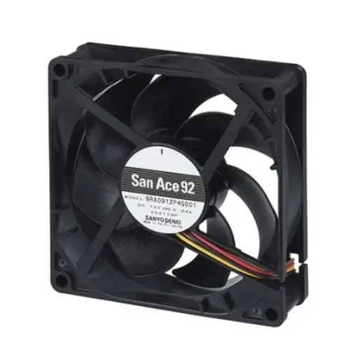 Sanyo Denki Axial Fan, 24 V dc, DC Operation, 3.12W, 130mA Max, 92 x 92 x 25mm - 9RA0924P4G001 product image