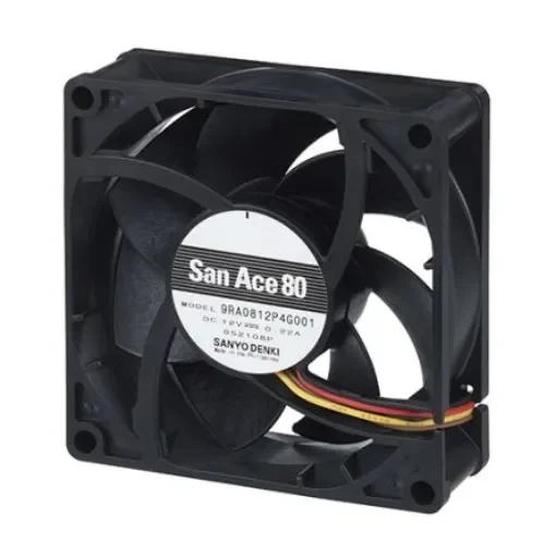 Sanyo Denki Axial Fan, 48 V dc, DC Operation, 7.2W, 150mA Max, 120 x 120 x 25mm - 9RA1248P4G001 product image