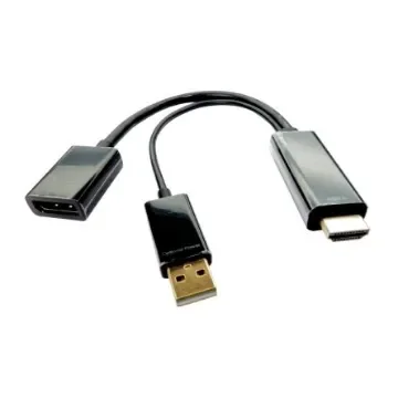 RS PRO Male HDMI to Female DisplayPort  Cable, 1080p, 150mm - 2369124 product image