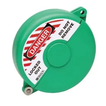 Brady Green 1-Lock Polypropylene Gate Valve Lockout, 9.53mm Shackle, 165.1mm Attachment - GATE VALVE LOCKOUTS GVLO 5-6.5 GREEN product image