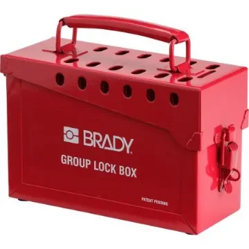 Brady 13 Padlock Lockout Station - METAL LOCK BOX, 13 LOCK, RED product image