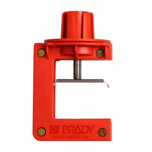 Brady Red 4-Lock Nylon Butterfly Valve Lockout, 7.14mm Shackle, 60.7mm Attachment - SMALL BUTTERFLY LOCKOUT product image
