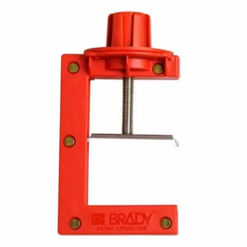 Brady Red 4-Lock Nylon Butterfly Valve Lockout, 7.14mm Shackle, 98.6mm Attachment - LARGE BUTTERFLY LOCKOUT product image