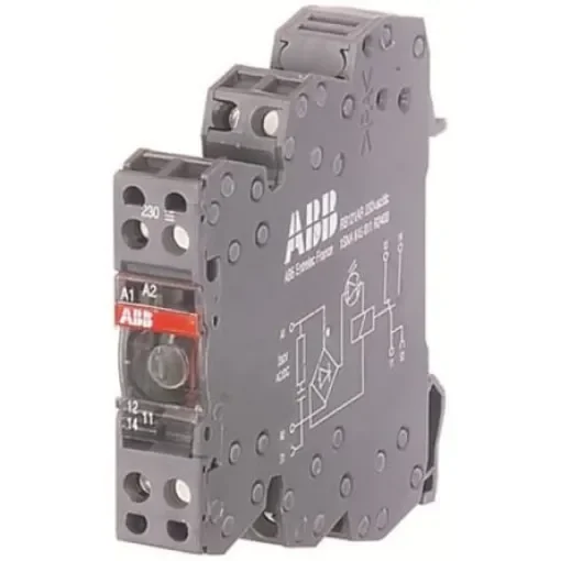 ABB RBR122G Series Interface Relay, DIN Rail Mount, 24V ac/dc Coil, DPDT, 8A Load - 1SNA645512R2700 RBR122A 24vac/dc product image