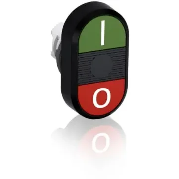 ABB MPD2 Series Green, Red Momentary Push Button Head, 22.5mm Cutout - 1SFA611131R1106 MPD2-11B product image