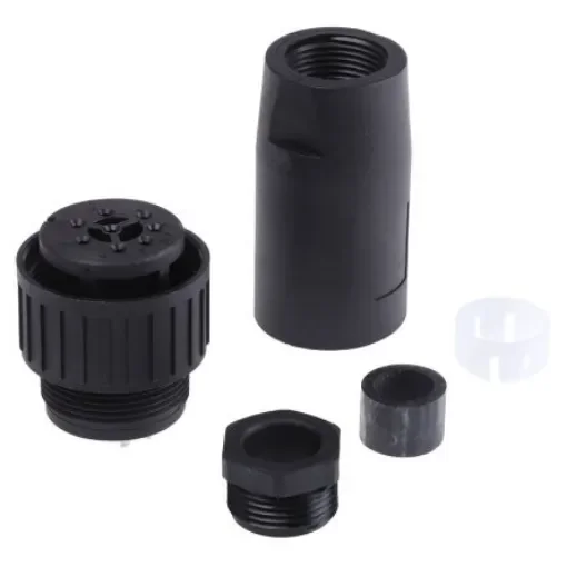 Hirschmann, CM, Silver 8 Way Cable Mount MIL Spec Circular Connector PlugBlack, Socket Contacts,Shell Size 20, Screw - 932842100 CM 06 EA 20-7 S product image