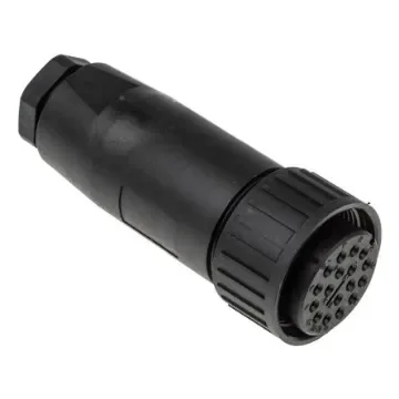 Hirschmann, CM, Silver 17 Way Cable Mount MIL Spec Circular Connector PlugBlack, Socket Contacts,Shell Size 20, Screw - 933068100 CM 06 EA 20-29 S product image