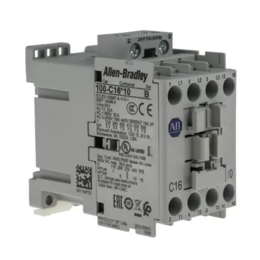 Allen Bradley 100 Series 100C Contactor, 24 V ac Coil, 3-Pole, 16 A, 7.5 kW, 3NO, 690 V ac - 100-C16KJ10 product image