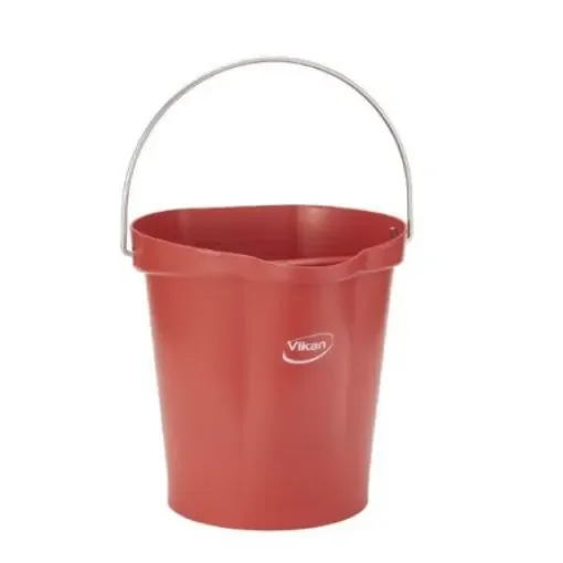 12L Polypropylene Red Bucket With Handle - 56944 product image