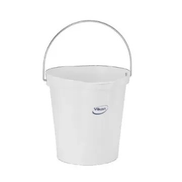 12L Polypropylene White Bucket With Handle - 56945 product image
