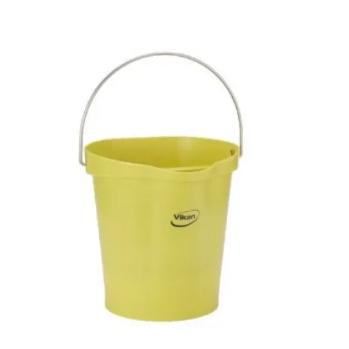 12L Polypropylene Yellow Bucket With Handle - 56946 product image