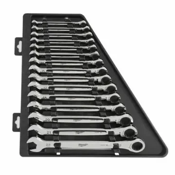 Milwaukee 15-Piece Ratchet Spanner Set, 8 mm, 9 mm, 10 mm, 11 mm, 12 mm, 13 mm, 14 mm, 15 mm, 16 mm, 17 mm, 18 mm, 19 - 4932464994 product image