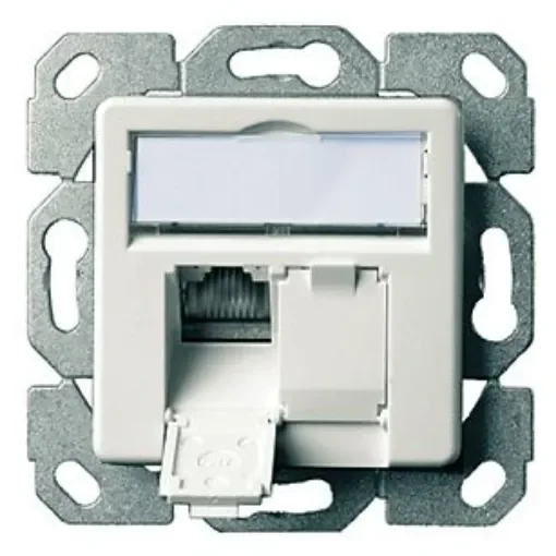 Telegartner Telegartner Data Series, Angled Cat6a 2 Way RJ11, RJ12, RJ45 Outlet,With Shielded Shield Type - J00020A0500 product image