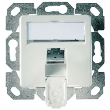 Telegartner Telegartner Data Series, Angled Cat6a 1 Way RJ11, RJ12, RJ45 Outlet,With Shielded Shield Type - J00020A0505 product image