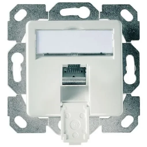 Telegartner Telegartner Data Series, Angled Cat6a 1 Way RJ11, RJ12, RJ45 Outlet,With Shielded Shield Type - J00020A0505 product image