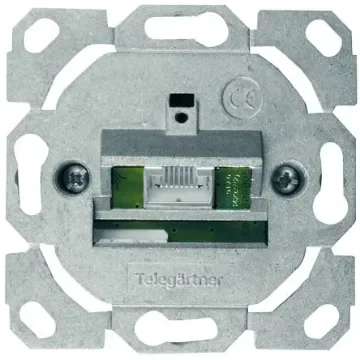 Telegartner Telegartner Data Series, Angled Cat6a 1 Way RJ11, RJ12, RJ45 Outlet,With Shielded Shield Type - J00020A0506 product image