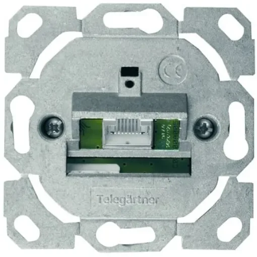Telegartner Telegartner Data Series, Angled Cat6a 1 Way RJ11, RJ12, RJ45 Outlet,With Shielded Shield Type - J00020A0506 product image