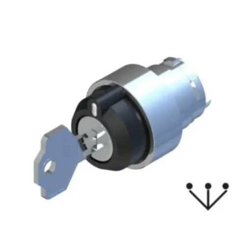 RS PRO 3-position Key Switch Head, Maintained, 22.5mm Cutout - 2383932 product image