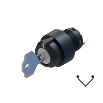RS PRO 2-position Key Switch Head, Maintained, 22.5mm Cutout - 2383944 product image
