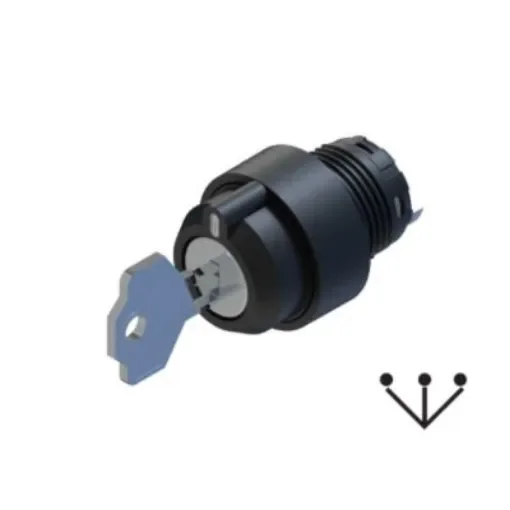 RS PRO 3-position Key Switch Head, Maintained, 22.5mm Cutout - 2383948 product image