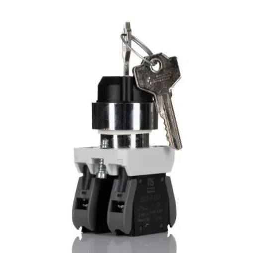 RS PRO Key Selector Switch - (2NO) 22.5mm Cutout Diameter 3 Positions - 2383958 product image