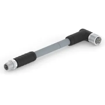 TE Connectivity Straight Male 4 way M12 to Right Angle Female 4 way M12 Sensor Actuator Cable, 2m - T4152699L14-020 product image