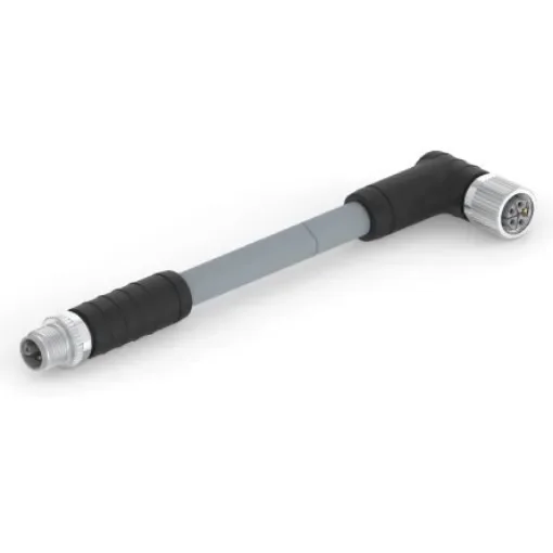 TE Connectivity Straight Male 5 way M12 to Right Angle Female 5 way M12 Sensor Actuator Cable, 1.5m - T41526C9L25-003 product image