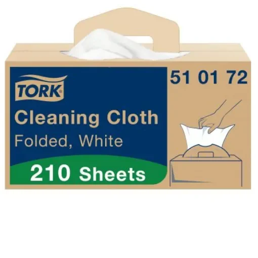 Tork White Non Woven Fabric Cloths for Multipurpose Cleaning, Box of 210, 41.5 x 35.5cm, Repeat Use - 510172 product image