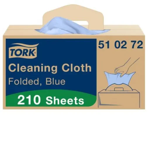 Tork Blue Non Woven Fabric Cloths for Multipurpose Cleaning, Box of 210, 41.5 x 35.5cm, Repeat Use - 510272 product image