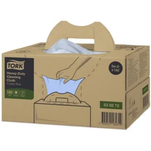Tork Blue Non Woven Fabric Cloths for Heavy Duty Cleaning, Box of 180, Repeat Use - 530272 product image