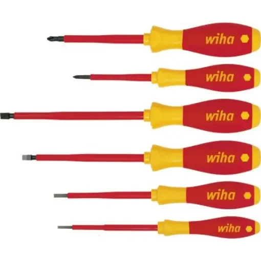 Wiha Tools Slotted Insulated Screwdriver Set, 6-Piece - 00833 product image
