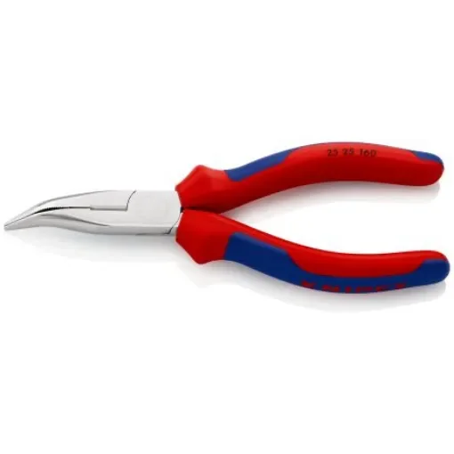 Knipex Long Nose Pliers, 160 mm Overall, Angled Tip, 50mm Jaw - 25 25 160 product image