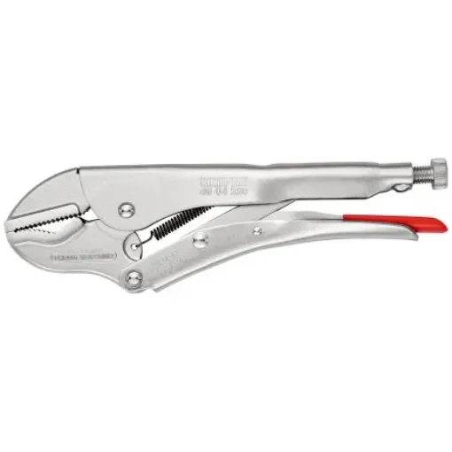 Knipex 40 04 Locking Pliers, 250 mm Overall, Angled, Straight Tip, 45mm Jaw - 40 04 250 product image