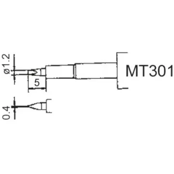 Weller MT301 2 mm Screwdriver Soldering Iron Tip for use with MT1500 product image