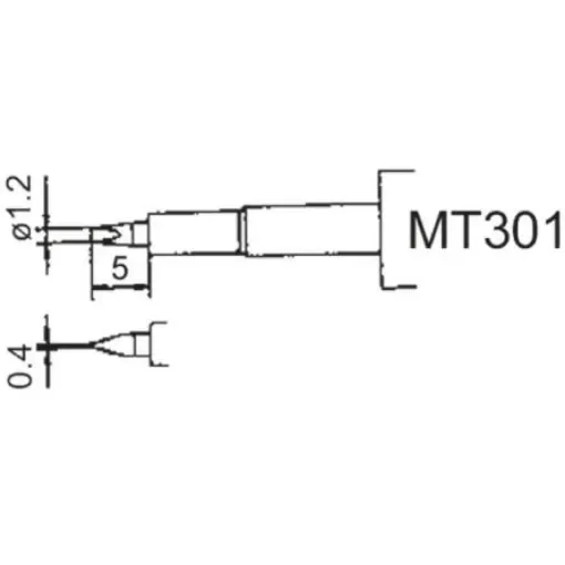 Weller MT301 2 mm Screwdriver Soldering Iron Tip for use with MT1500 product image