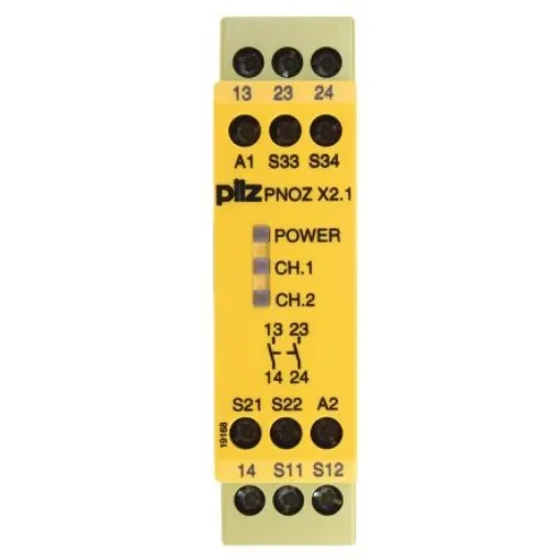 Pilz PNOZ X PNOZ X2.1 Emergency Stop Safety Relay, 24V ac/dc, Dual-Channel, 2 Safety Contacts - 774306 product image