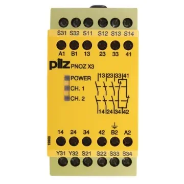 Pilz PNOZ X PNOZ X3 Emergency Stop Safety Relay, 24 V dc, 110V ac, Dual-Channel, 3 Safety Contacts - 774314 product image