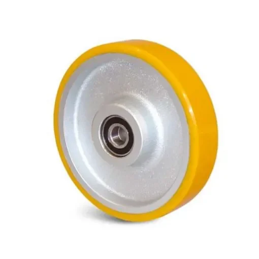 Guitel Hervieu Grey, Yellow Polyurethane Abrasion Resistant Trolley Wheel, 160kg - 23-412-075R12 product image